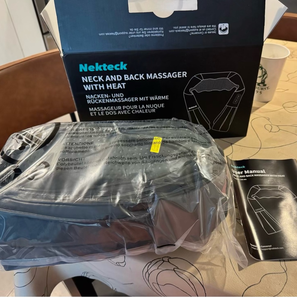 Neck and Back Massager with Heat - Black